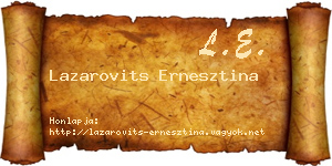 Lazarovits Ernesztina névjegykártya